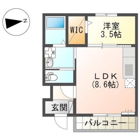 下田尻 徒歩2分 1階の物件間取画像